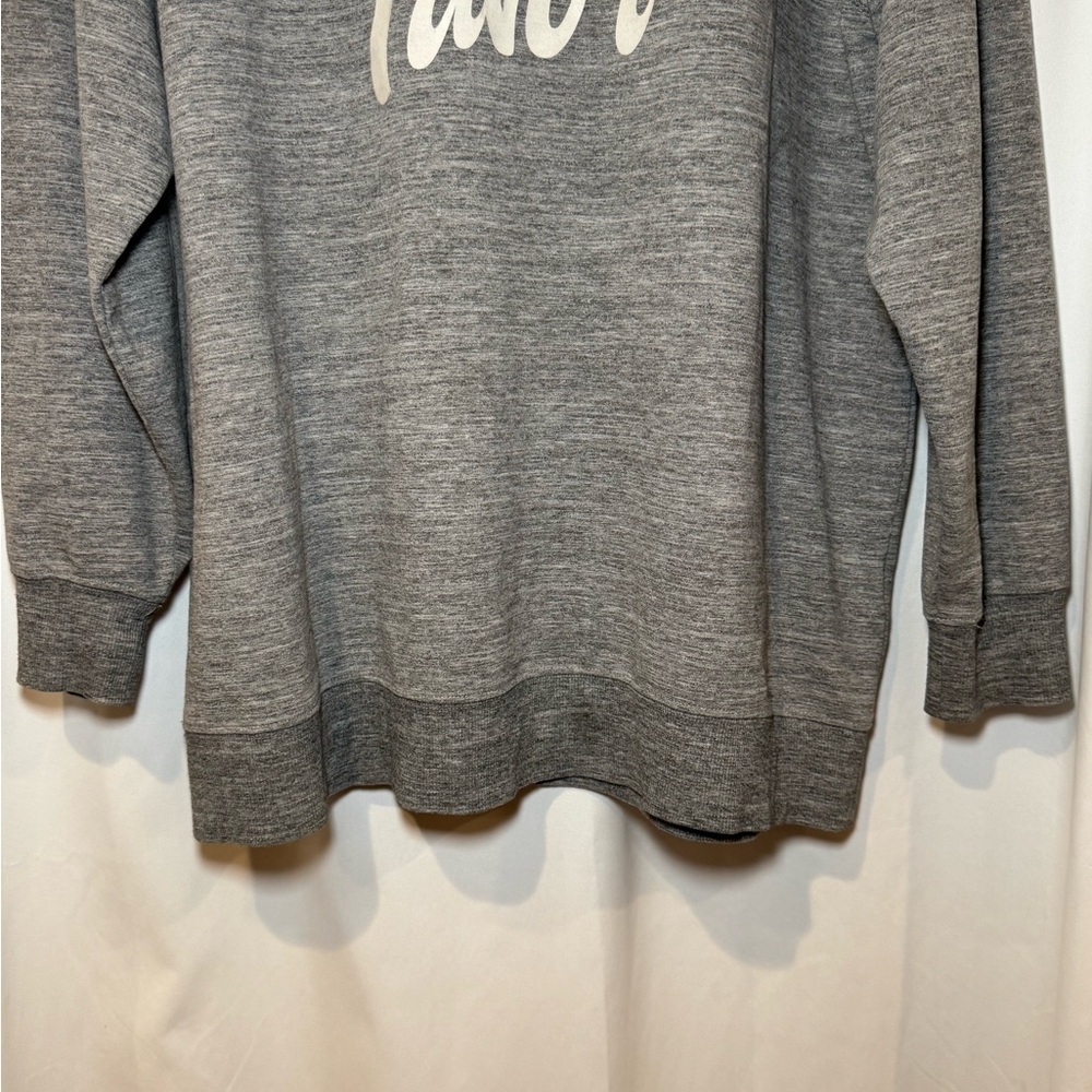 Wildfox Heather Gray Oversized Crewneck Sweatshirt Pour Favor Graphic - Picture 4 of 8